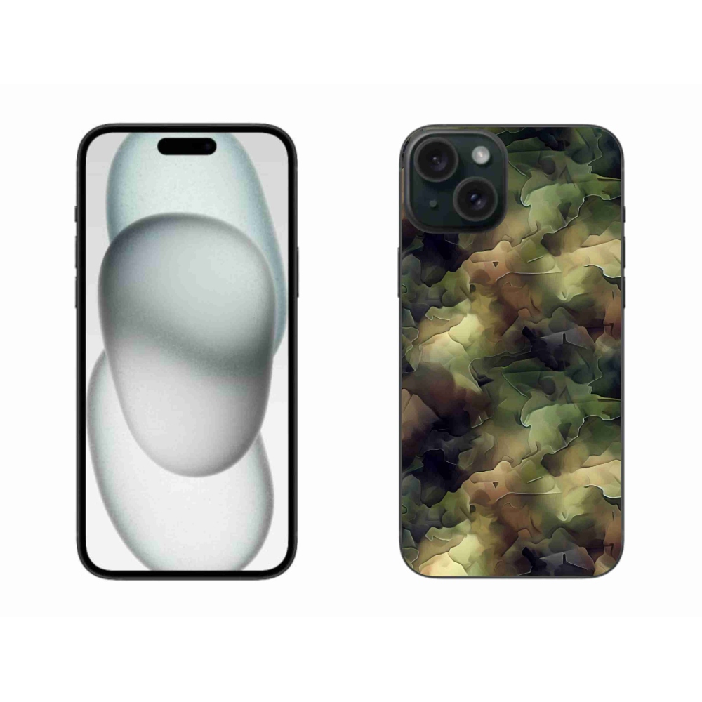 Gelový kryt mmCase na iPhone 15 Plus - maskáčový vzor 10