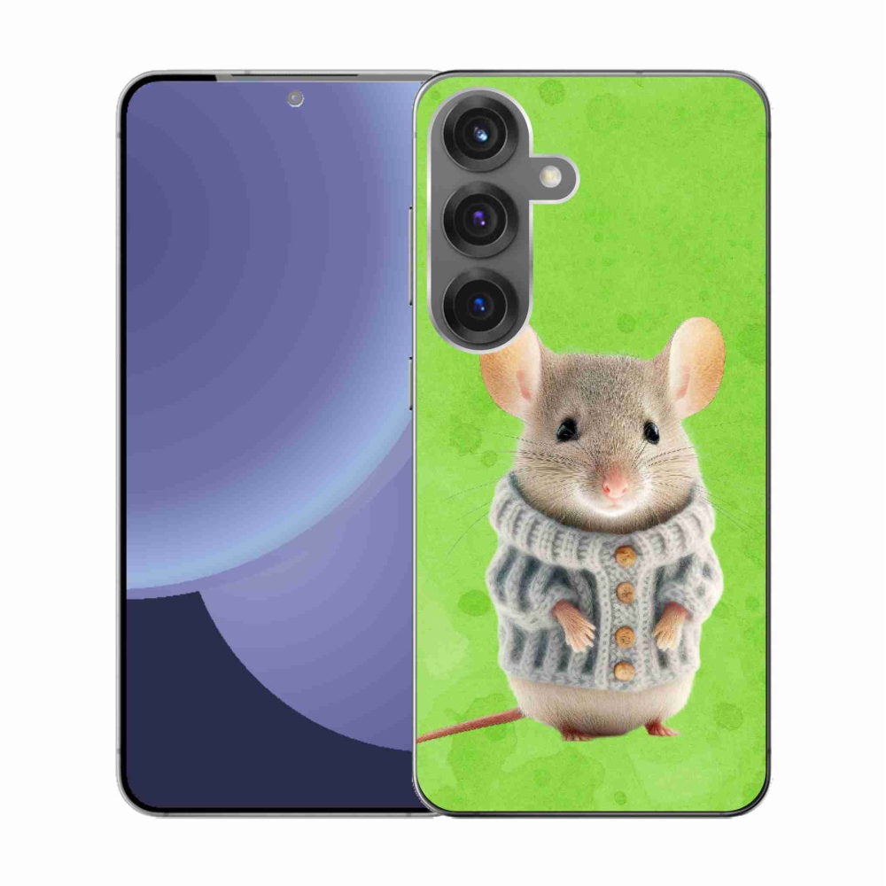 Gelový kryt mmCase na Samsung Galaxy S25 - myška ve svetru