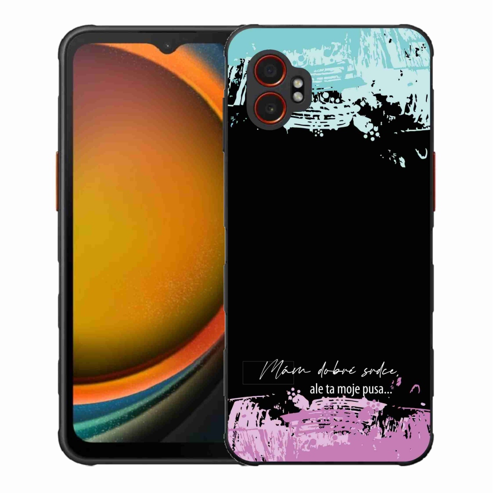 Gelový kryt mmCase na Samsung Galaxy Xcover 7 Pro - vtipný text 3 černé pozadí