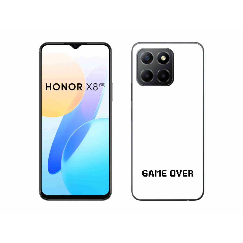 Gelový kryt mmCase na Honor X8 5G/Honor 70 Lite 5G - game over bílé pozadí