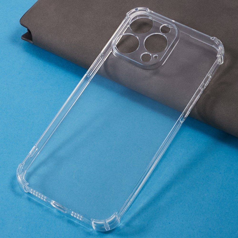 Průhledný gelový obal se zesílenými rohy na iPhone 15 Pro Max - průhledný