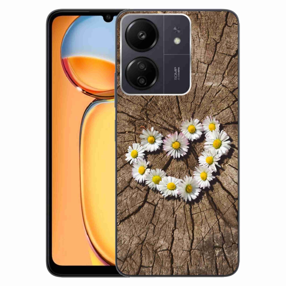 Gelový kryt mmCase na Xiaomi Poco C65/Redmi 13C - srdce z kopretin