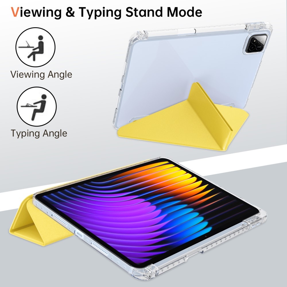 Origami chytré polohovací pouzdro na tablet Xiaomi Pad 7/7 Pro - žluté