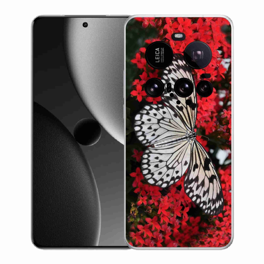 Gelový kryt mmCase na Xiaomi 15 Ultra - černobílý motýl 1