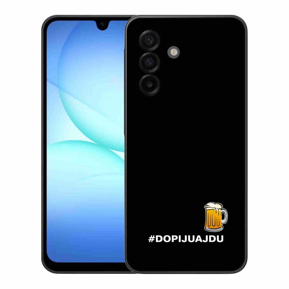 Gelový kryt mmCase na Samsung Galaxy A17 5G - pivní motiv 1 černé pozadí