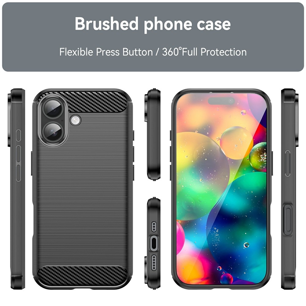 Carbon odolný gelový obal na iPhone 17 - černý