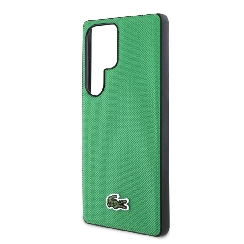 Lacoste Iconic Petit Pique Woven Logo MagSafe Zadní Kryt pro Samsung Galaxy S25 Ultra Green