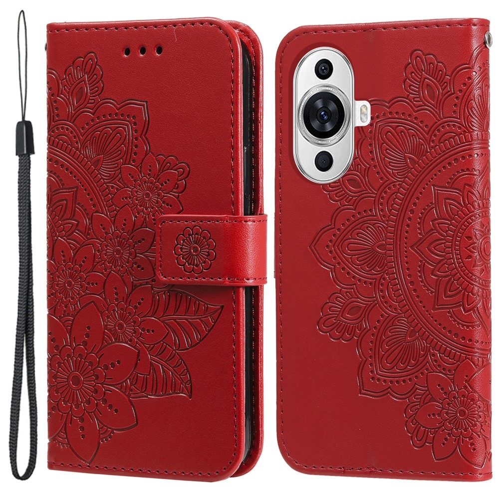 Mandala knížkové pouzdro na Huawei Nova 11 - červené