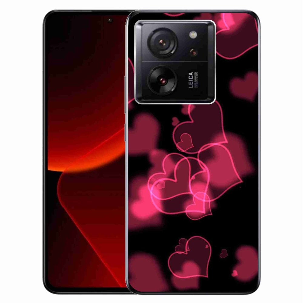 Gelový kryt mmCase na Xiaomi 13T/13T Pro - červená srdíčka