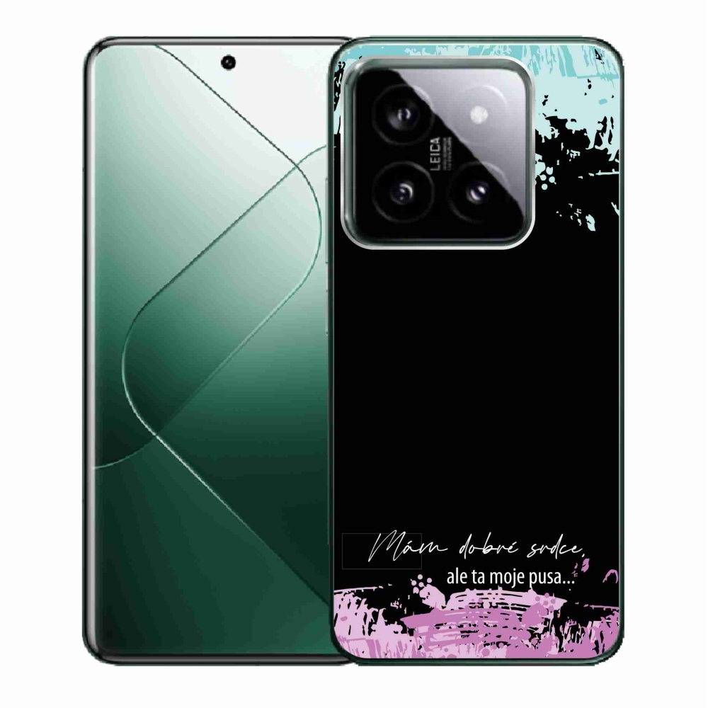 Gelový kryt mmCase na Xiaomi 14 - vtipný text 3 černé pozadí