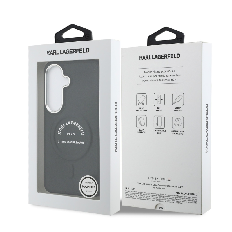 Karl Lagerfeld PU RSG Logo Magnetic Zadní Kryt pro Samsung Galaxy S26+ Black