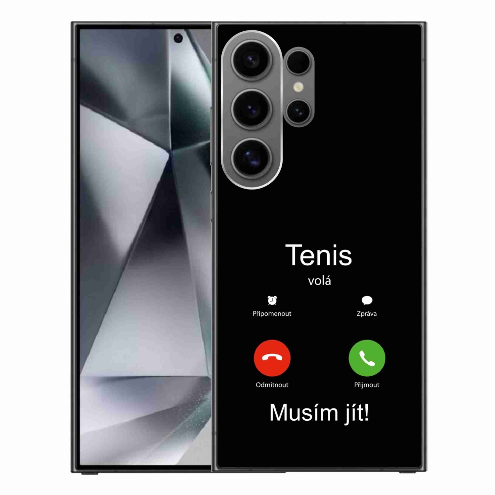 Gelový kryt mmCase na Samsung Galaxy S24 Ultra - tenis volá černé pozadí