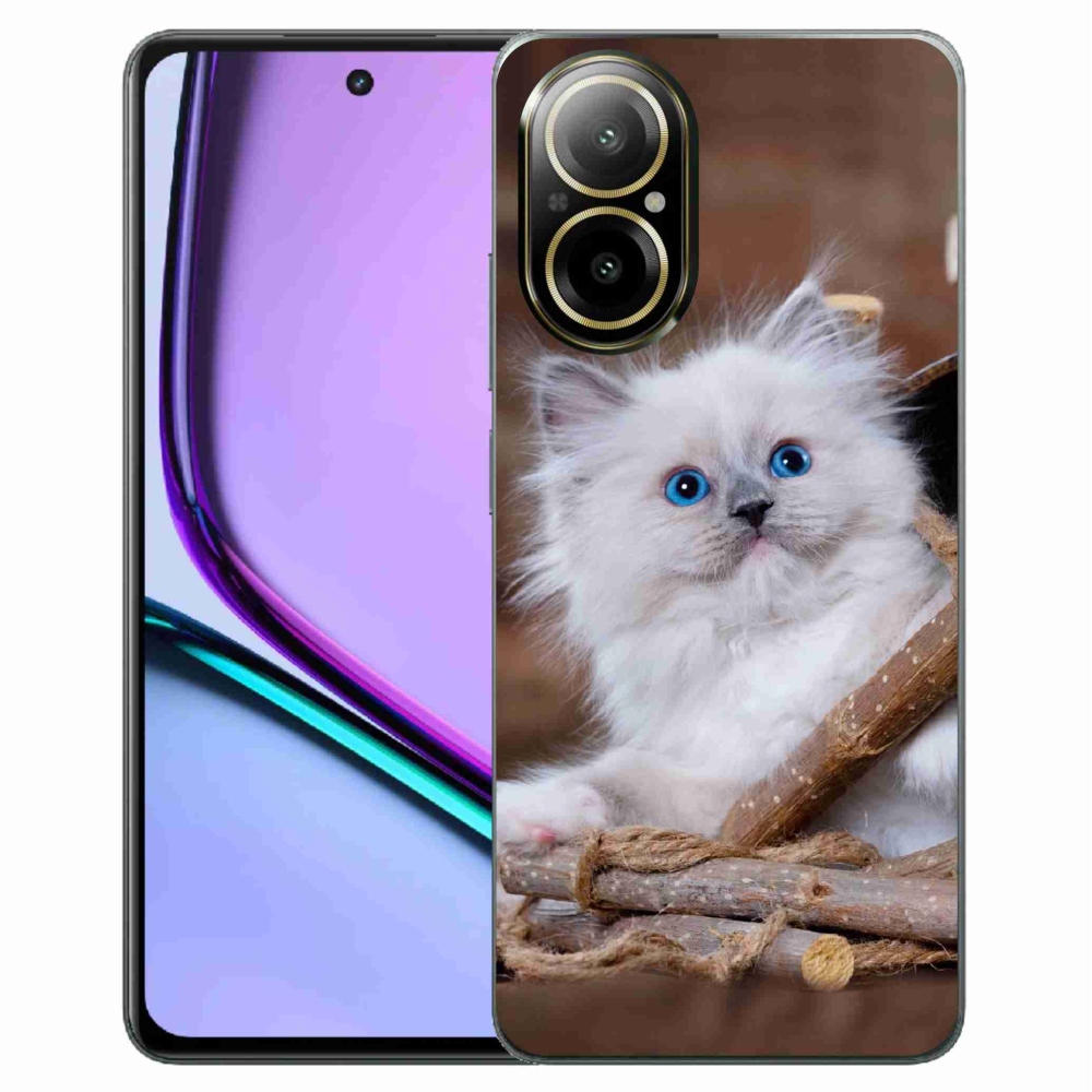Gelový kryt mmCase na Realme C67 - bílé kotě