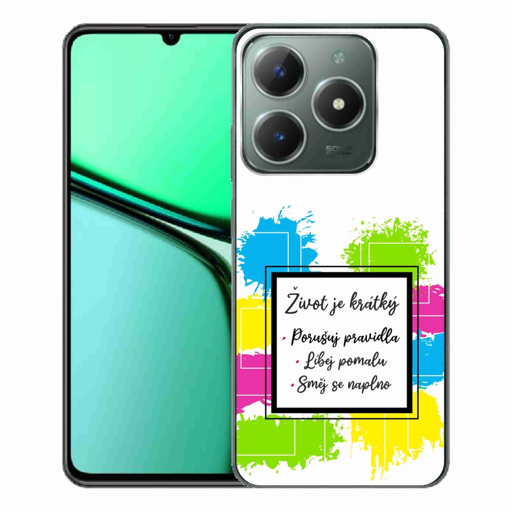 Gelový kryt mmCase na Realme C61 - citát 5 bílé pozadí