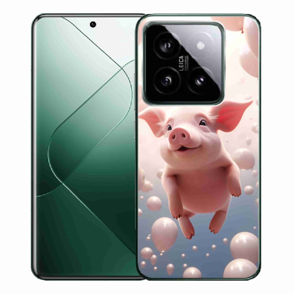 Gelový kryt mmCase na Xiaomi 14 Pro - prasátko s balónky