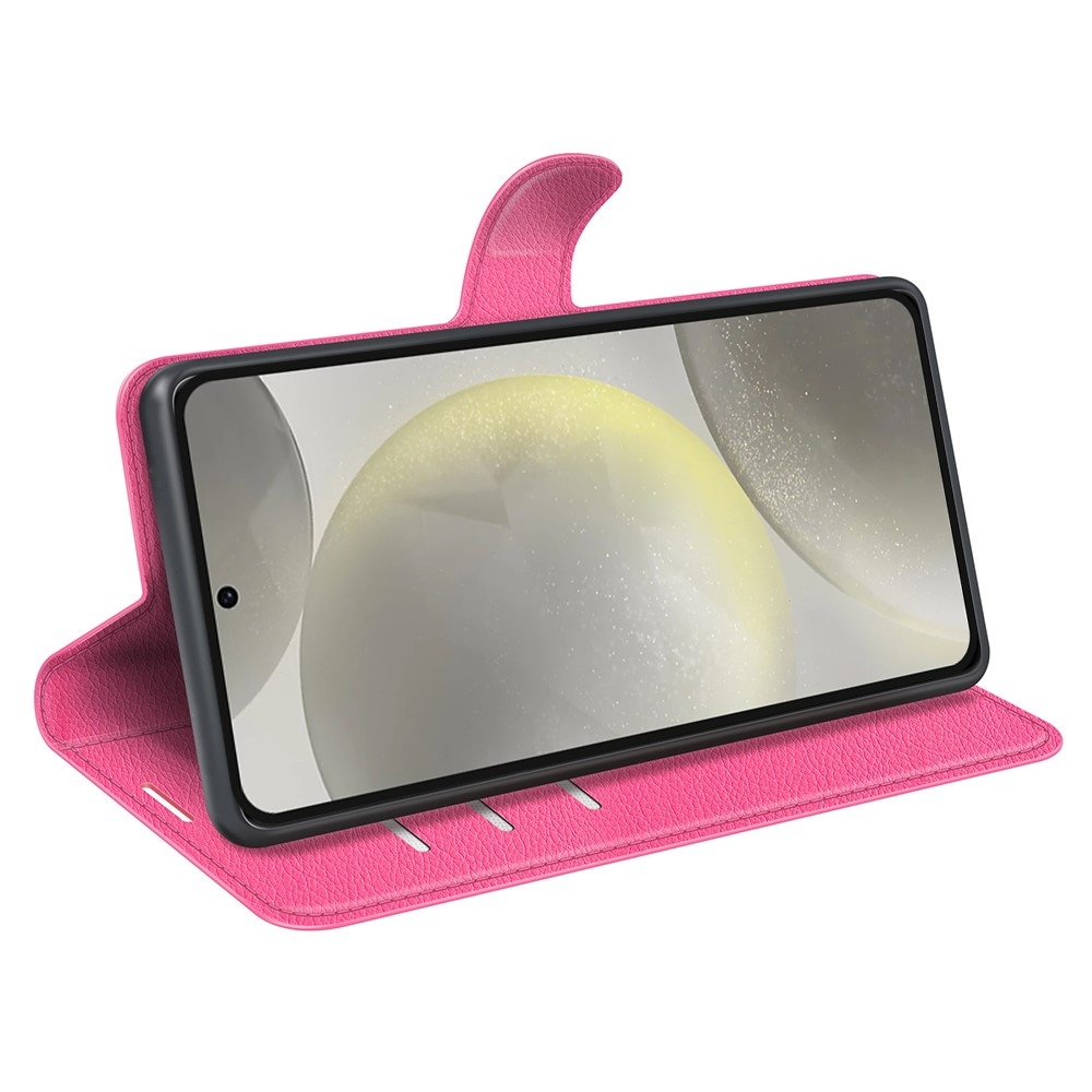 Litchi knížkové pouzdro na Samsung Galaxy S24 FE - rose
