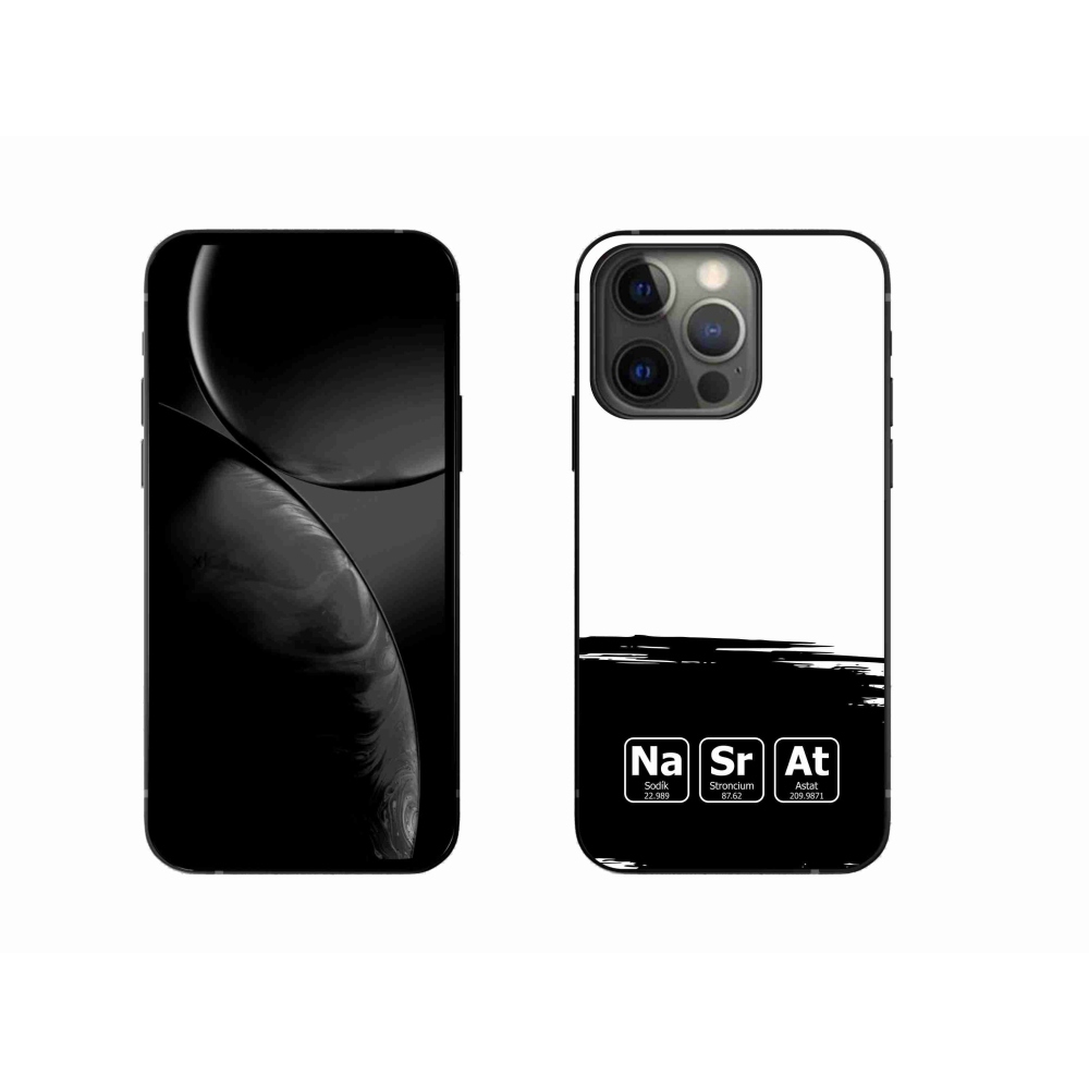 Gelový kryt mmCase na iPhone 13 Pro 6.1 - chemické prvky černobílé pozadí