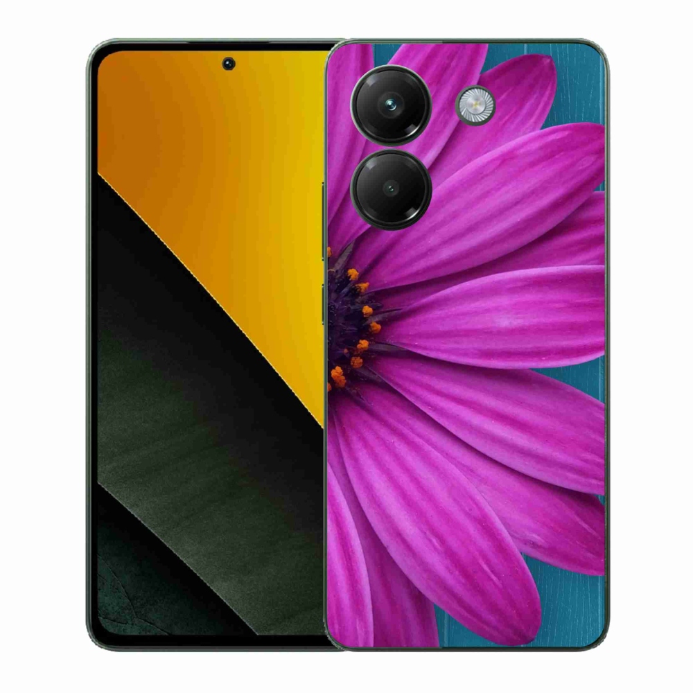 Gelový kryt mmCase na Xiaomi Poco M7 Pro 5G - fialová kopretina