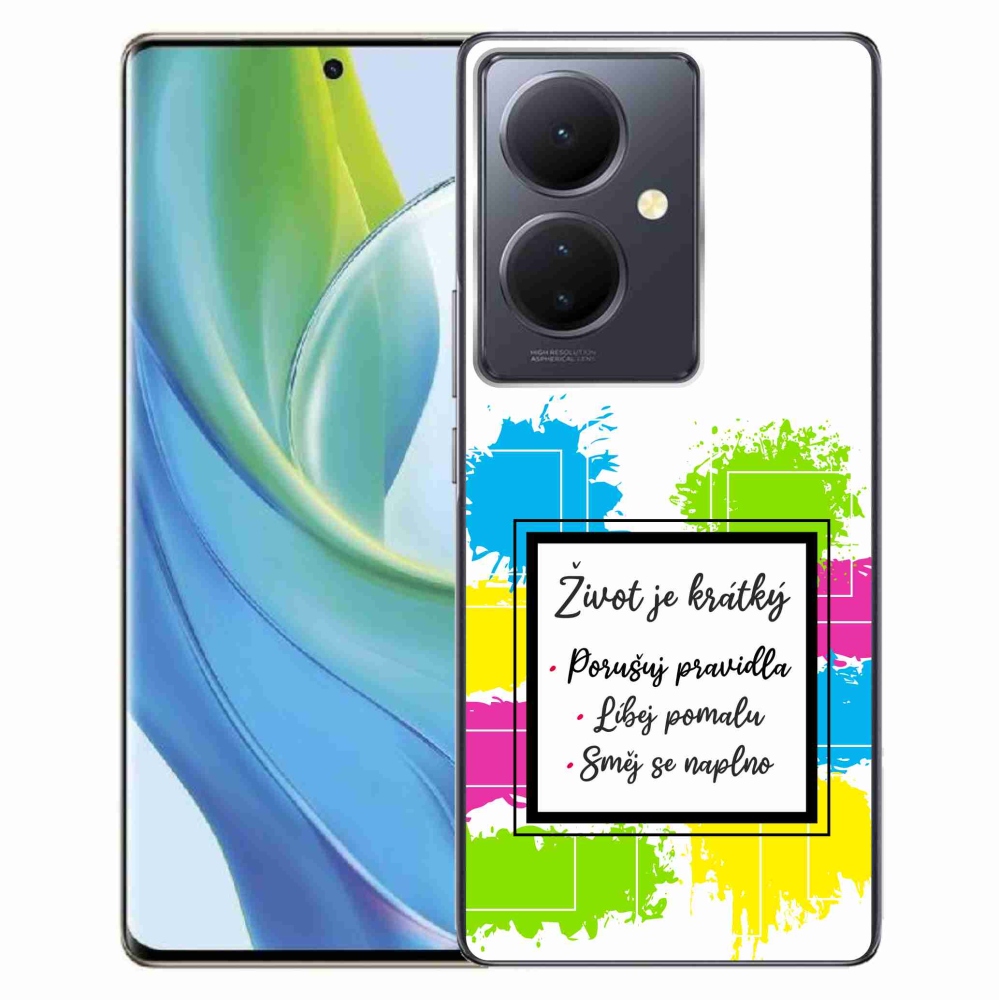 Gelový kryt mmCase na Vivo V29 Lite 5G - citát 5 bílé pozadí
