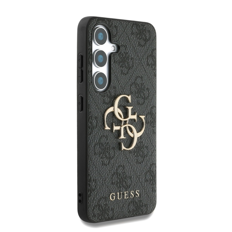Guess PU 4G Metal Logo Zadní Kryt pro Samsung Galaxy S25+ Grey