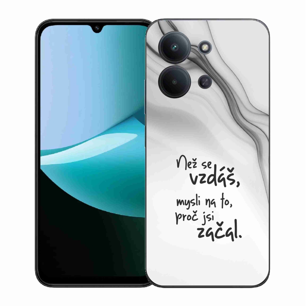 Gelový kryt mmCase na Xiaomi Redmi 15C 4G (171mm)/Poco C85 4G (171mm) - citát 2 bílé pozadí