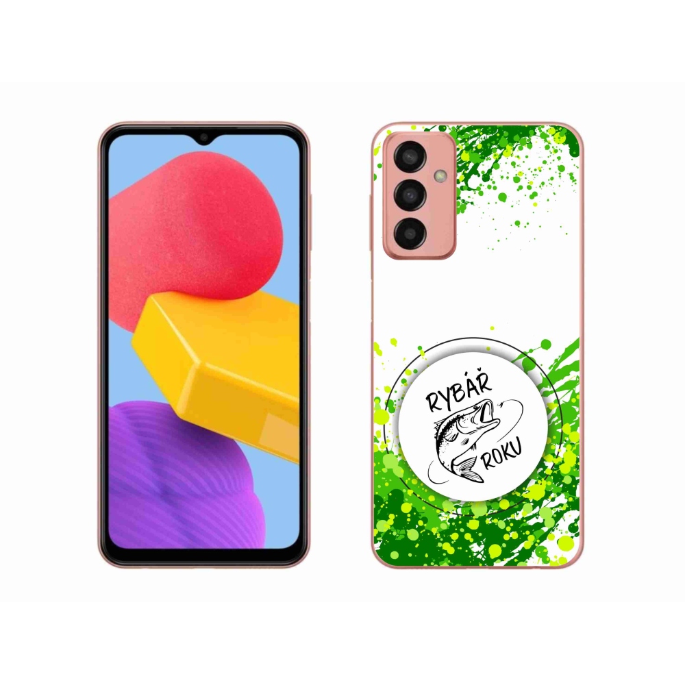 Gelový kryt mmCase na Samsung Galaxy M13 - rybář roku bílé pozadí