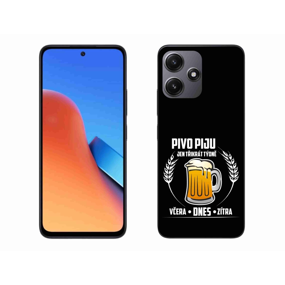 Gelový kryt mmCase na Xiaomi Redmi 12 5G - pivní motiv černé pozadí