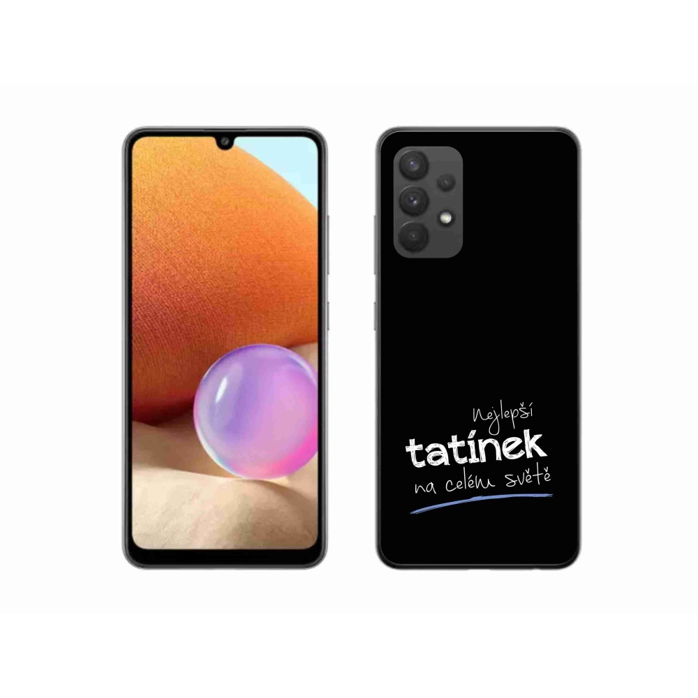 Gelový kryt mmCase na Samsung Galaxy A32 4G - nejlepší tatínek 4 černé pozadí