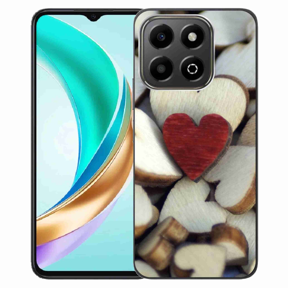 Gelový kryt mmCase na Honor X6b - gravírované červené srdce 