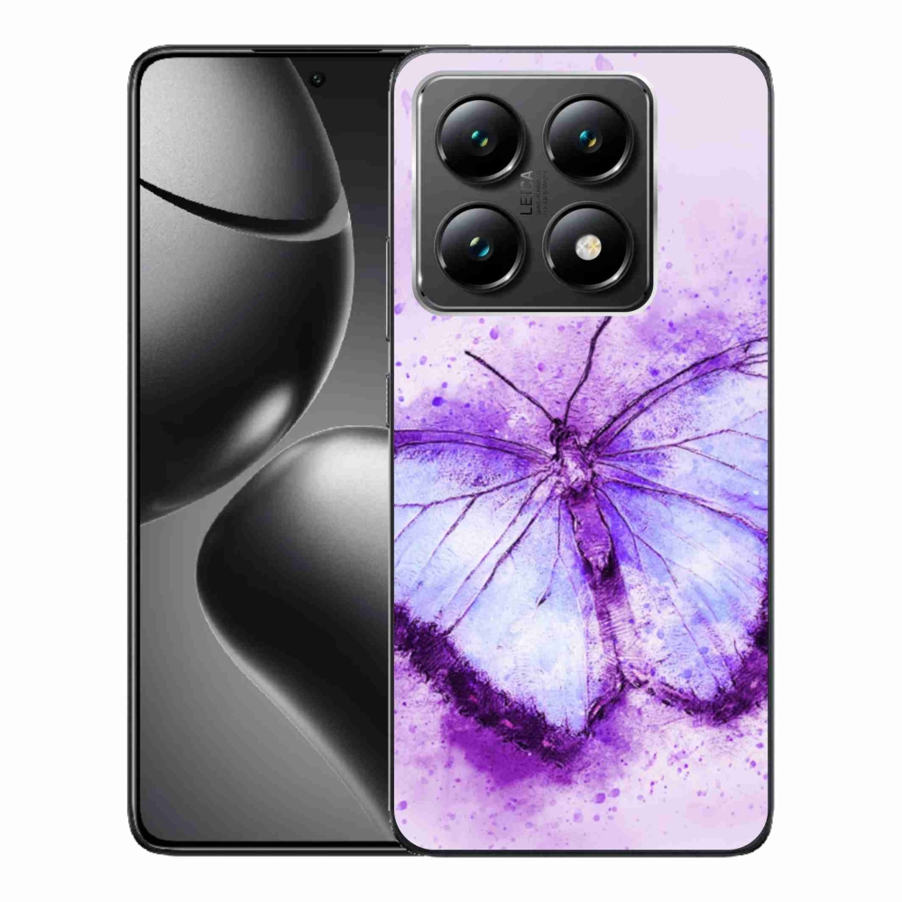 Gelový kryt mmCase na Xiaomi 14T - fialový motýl