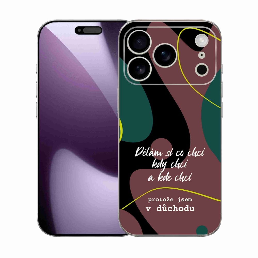 Gelový kryt mmCase na iPhone 17 Pro - vtipný text 10 černé pozadí
