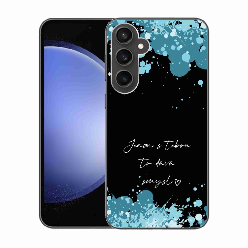 Gelový kryt mmCase na Samsung Galaxy S23 FE - zamilovaný text černé pozadí
