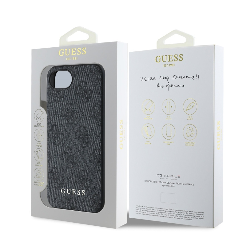 Guess 4G Charm Zadní Kryt pro iPhone 16e Tone on Tone Grey