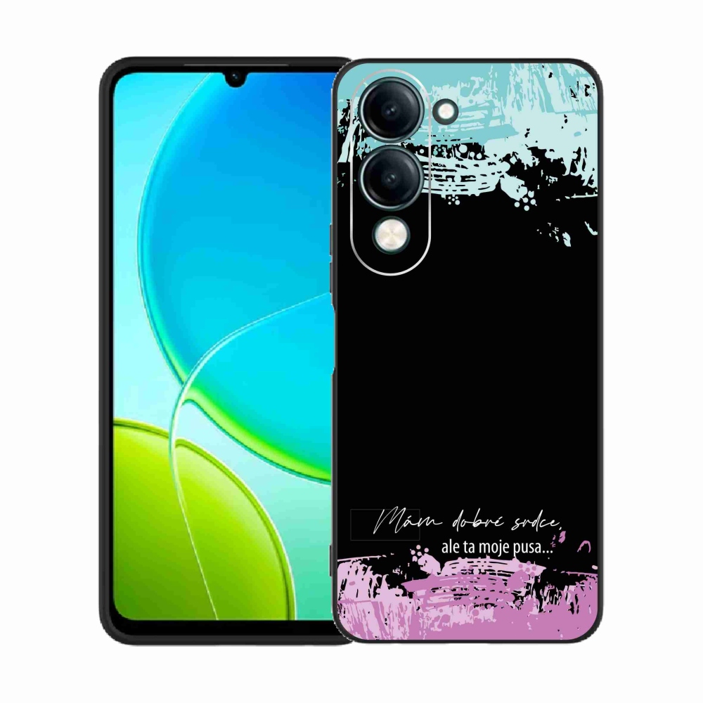 Gelový kryt mmCase na Vivo Y29s 5G - vtipný text 3 černé pozadí