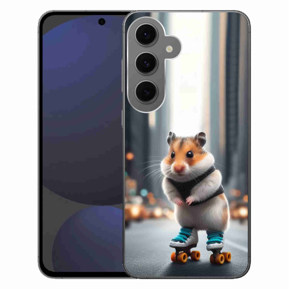 Gelový kryt mmCase na Samsung Galaxy S24 FE - křeček na bruslích