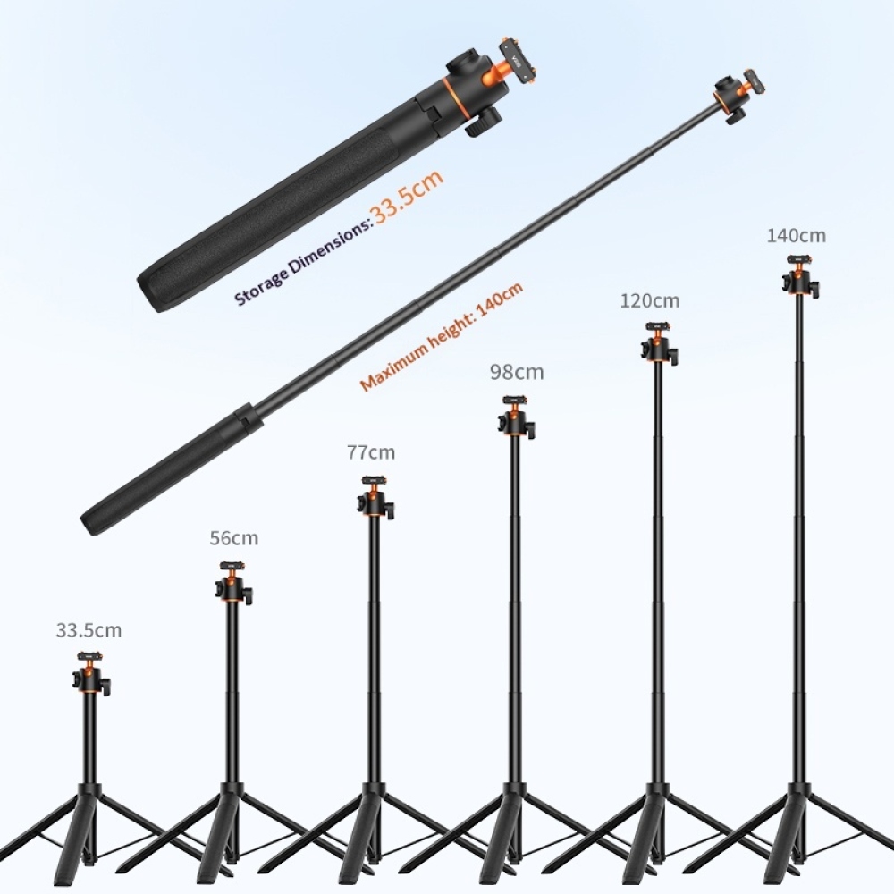 VRIG teleskopická selfie tyč 140 cm se stativem pro Insta360 X5 a Ace Pro 2