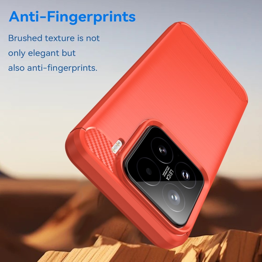 Carbon odolný gelový obal na Xiaomi 15 - červený