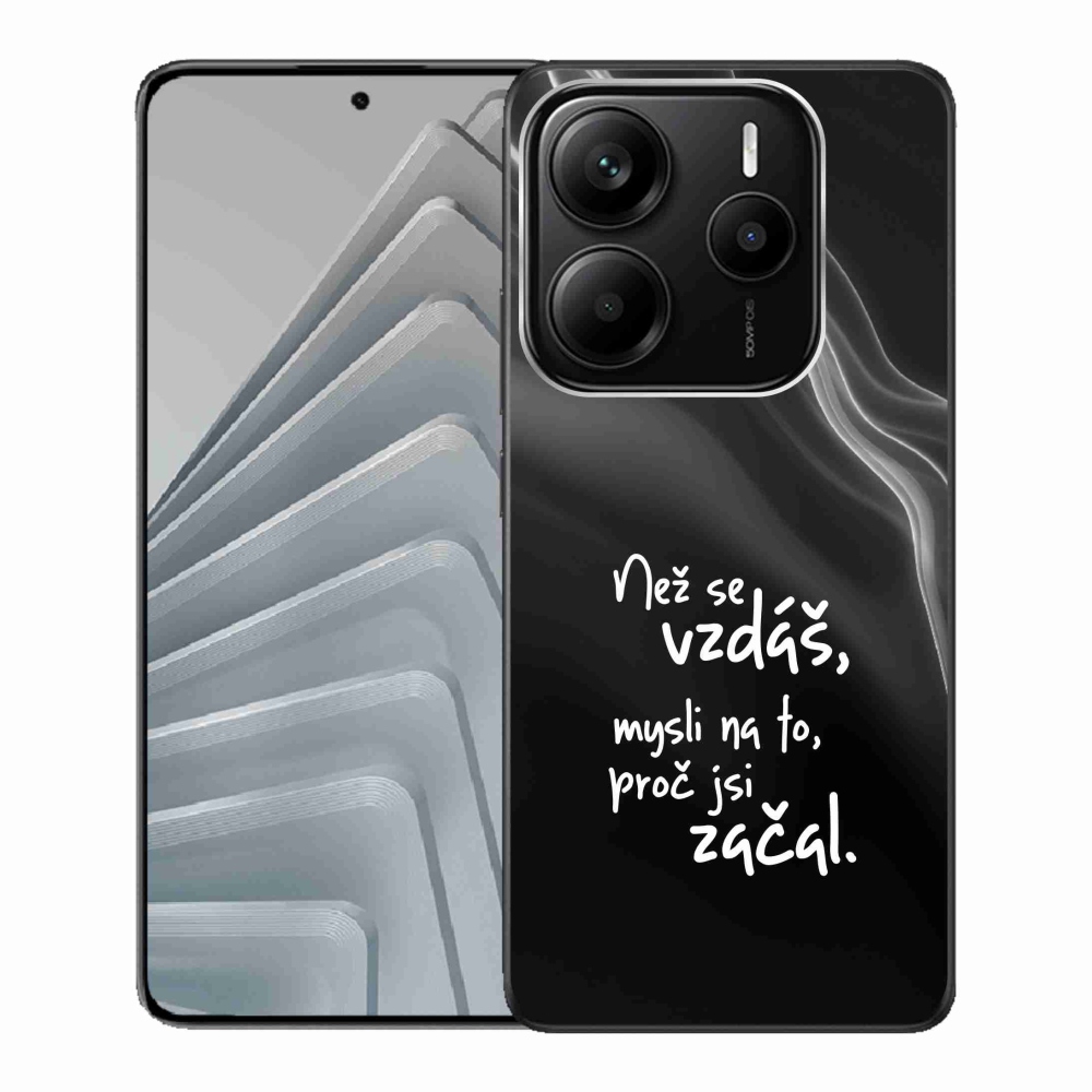Gelový kryt mmCase na Xiaomi Redmi Note 14 5G - citát 2 černé pozadí