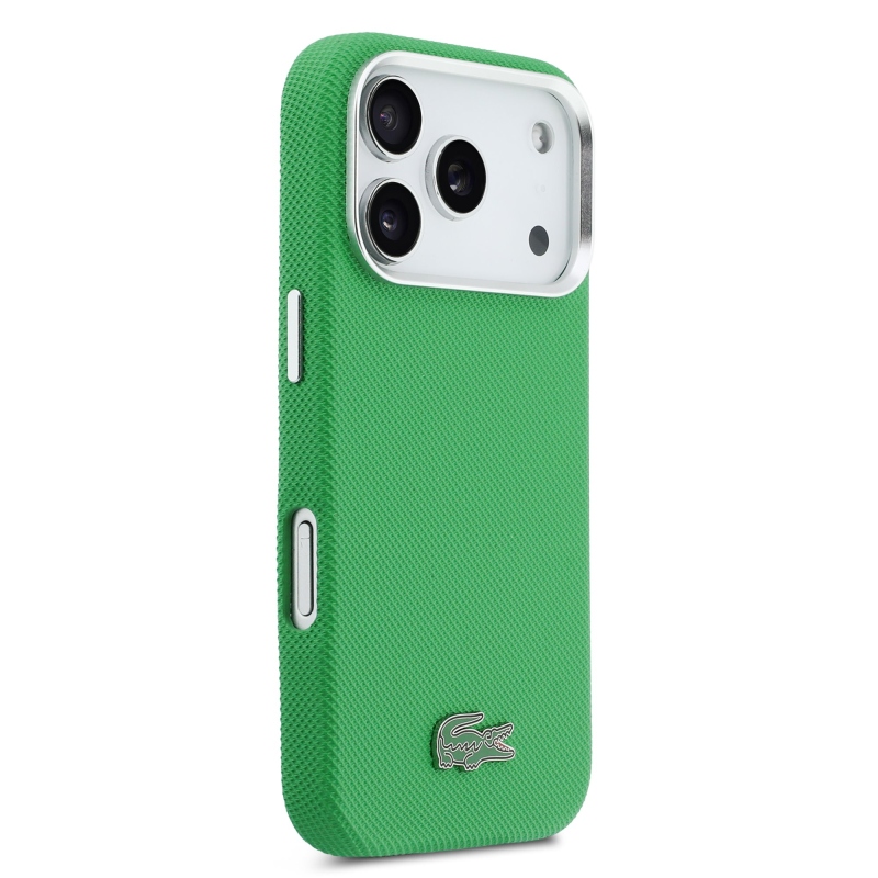 Lacoste Iconic Petit Pique Metal Logo MagSafe Zadní Kryt pro iPhone 17 Pro Green