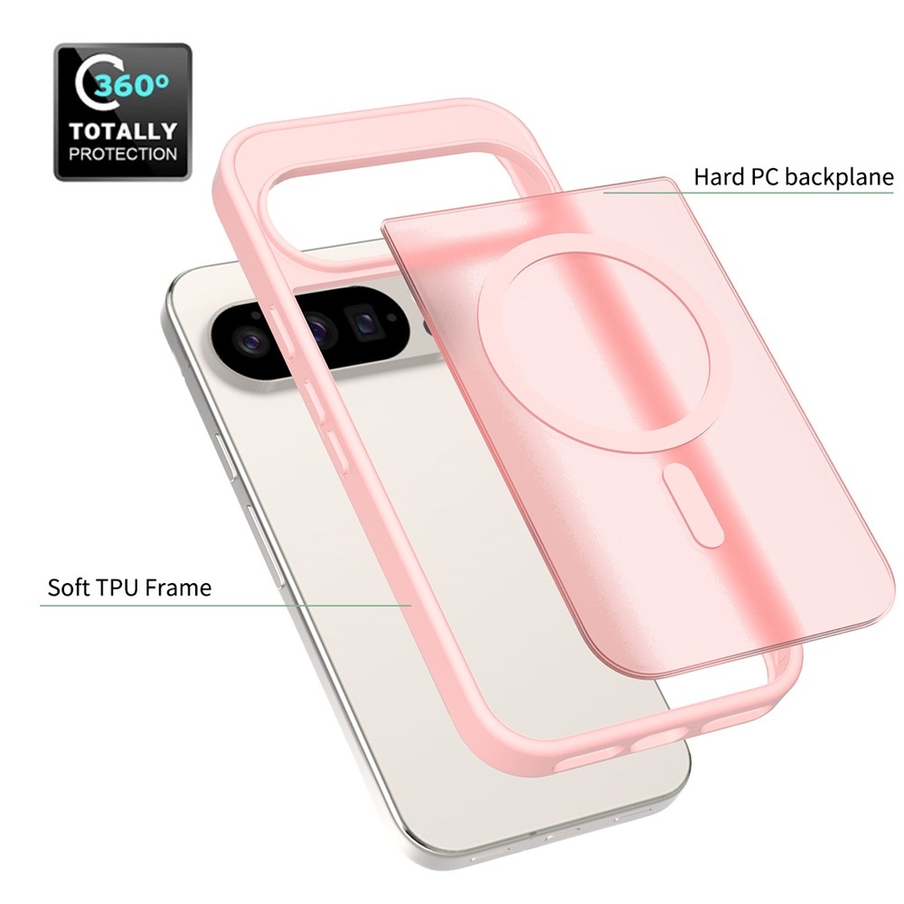 Skin gelový obal s pevnými zády a podporou MagSafe na Google Pixel 10 Pro/Pixel 10 - růžový
