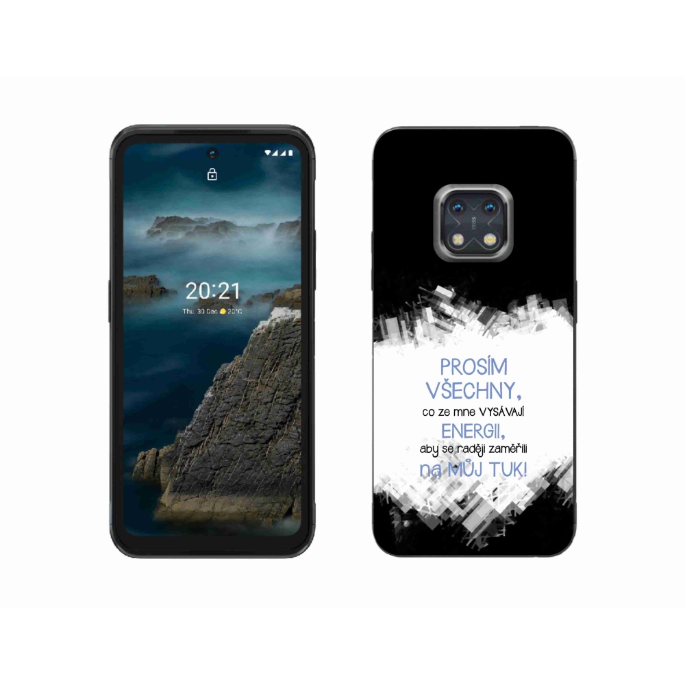 Gelový kryt mmCase na Nokia XR20 - vtipný text 1 modrý