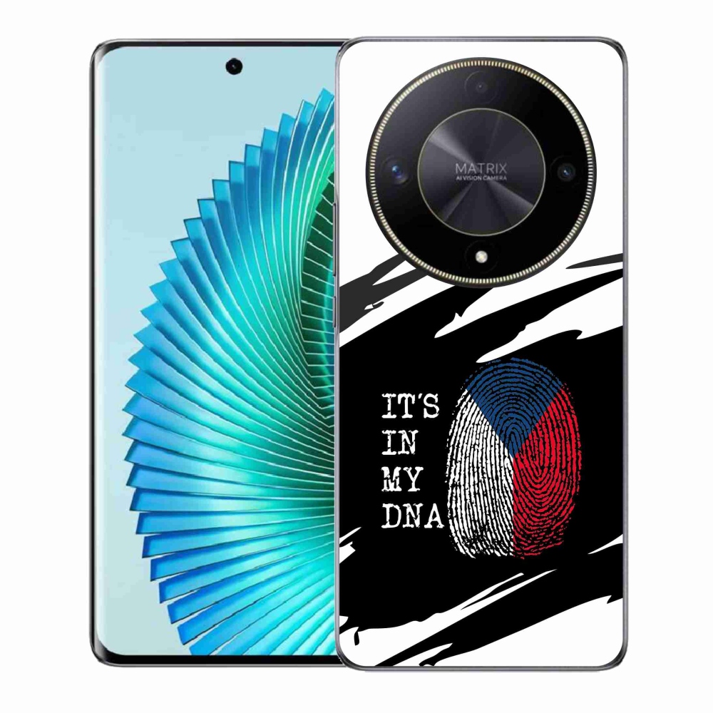 Gelový kryt mmCase na Honor Magic 6 Lite 5G - vlajka otisk prstu černobílé pozadí