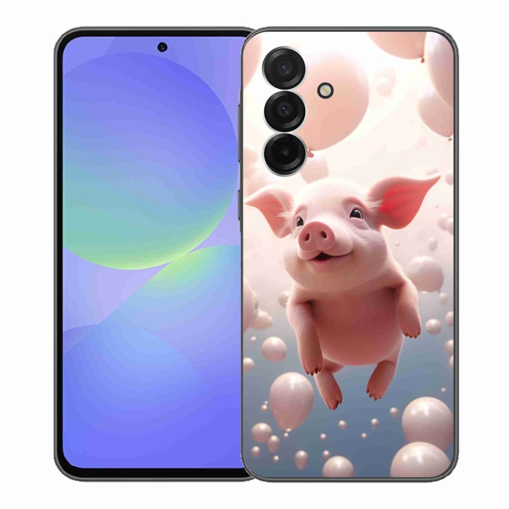 Gelový kryt mmCase na Samsung Galaxy A36 5G - prasátko s balónky