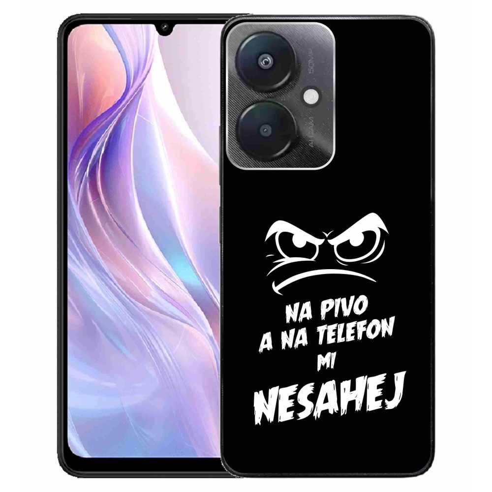 Gelový kryt mmCase na Xiaomi Redmi 13C 5G  - pivní motiv 2 černé pozadí