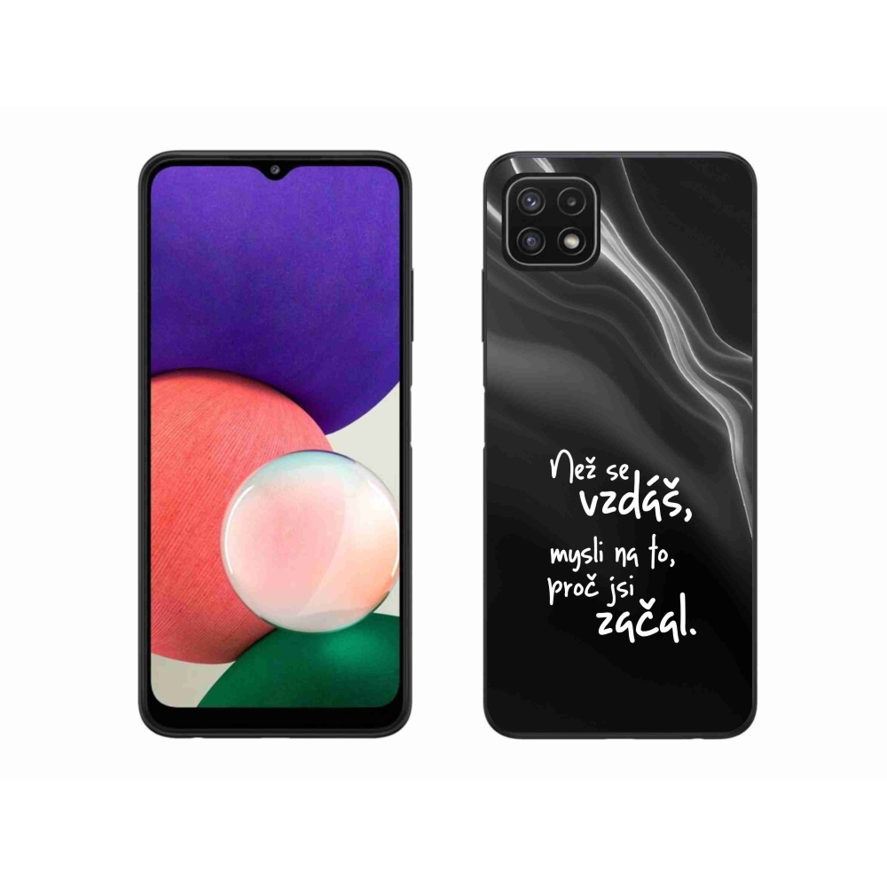 Gelový kryt mmCase na Samsung Galaxy A22 5G - citát 2 černé pozadí