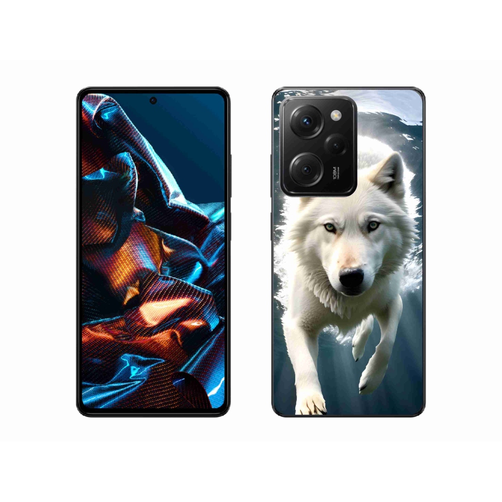 Gelový kryt mmCase na Xiaomi Poco X5 Pro 5G - bílý vlk