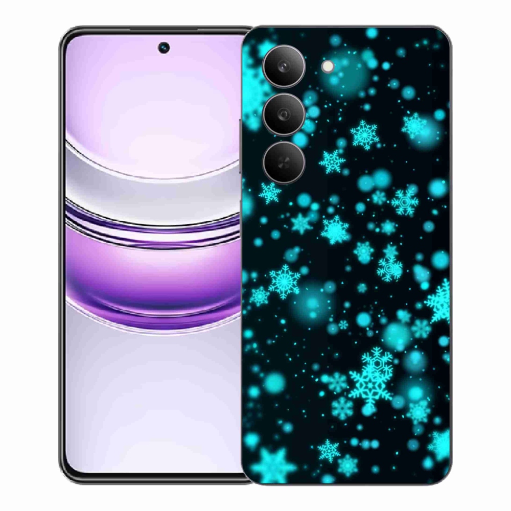 Gelový kryt mmCase na Realme 14x 5G - sněhové vločky 1