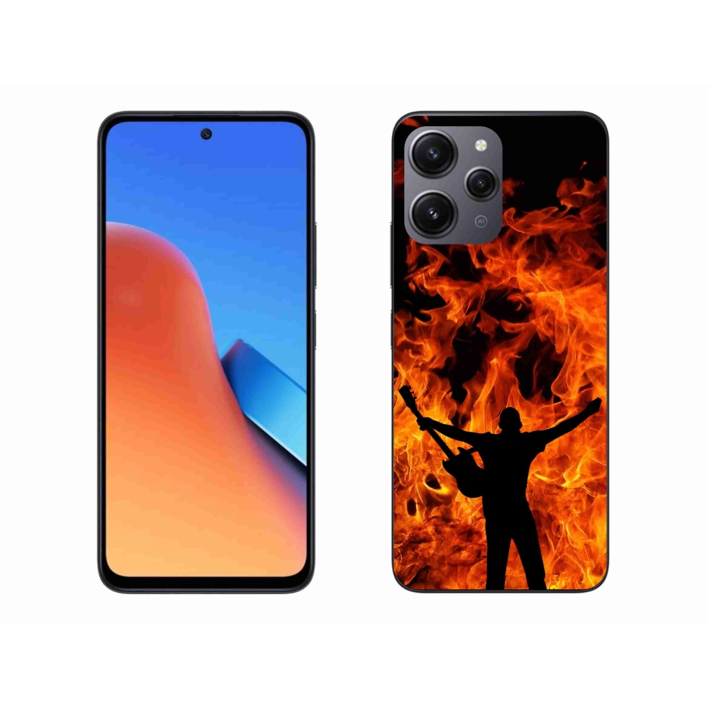Gelový kryt mmCase na Xiaomi Redmi 12 - muzikant a oheň