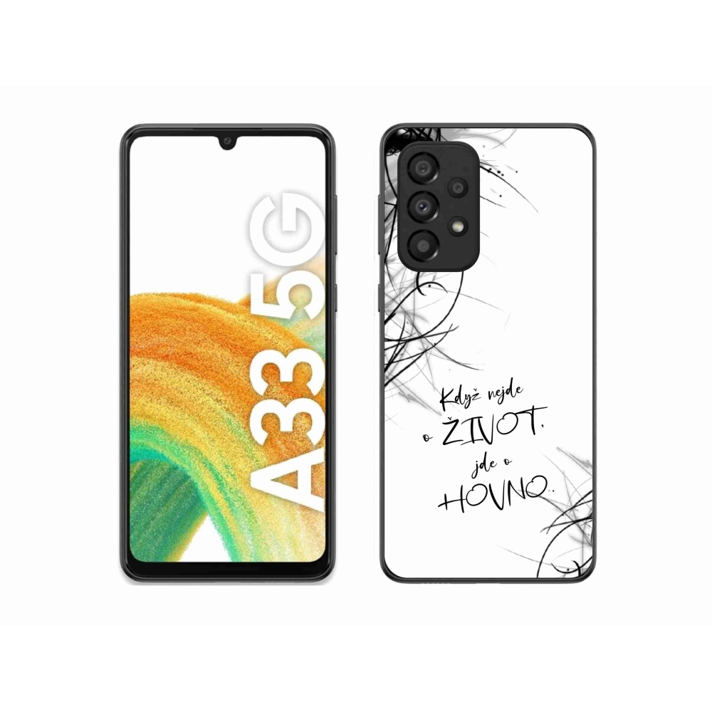 Gelový kryt mmCase na Samsung Galaxy A33 5G - vtipný text 16 bílé pozadí