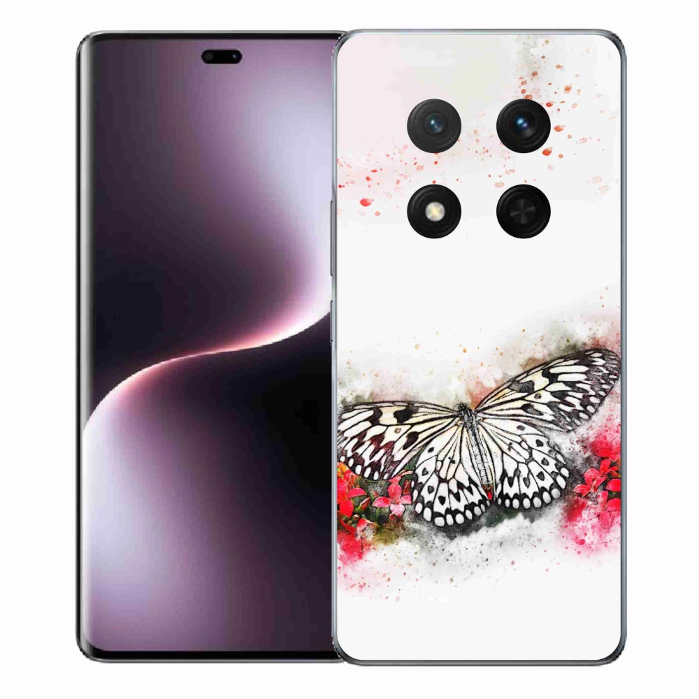 Gelový kryt mmCase na Honor Magic 7 Lite 5G - černobílý motýl